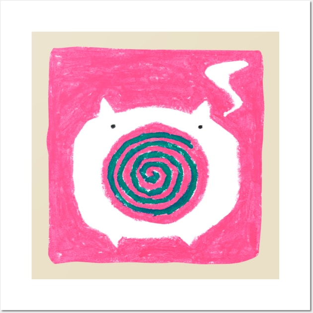 Pig Mosquito Coil Wall Art by shioritamura